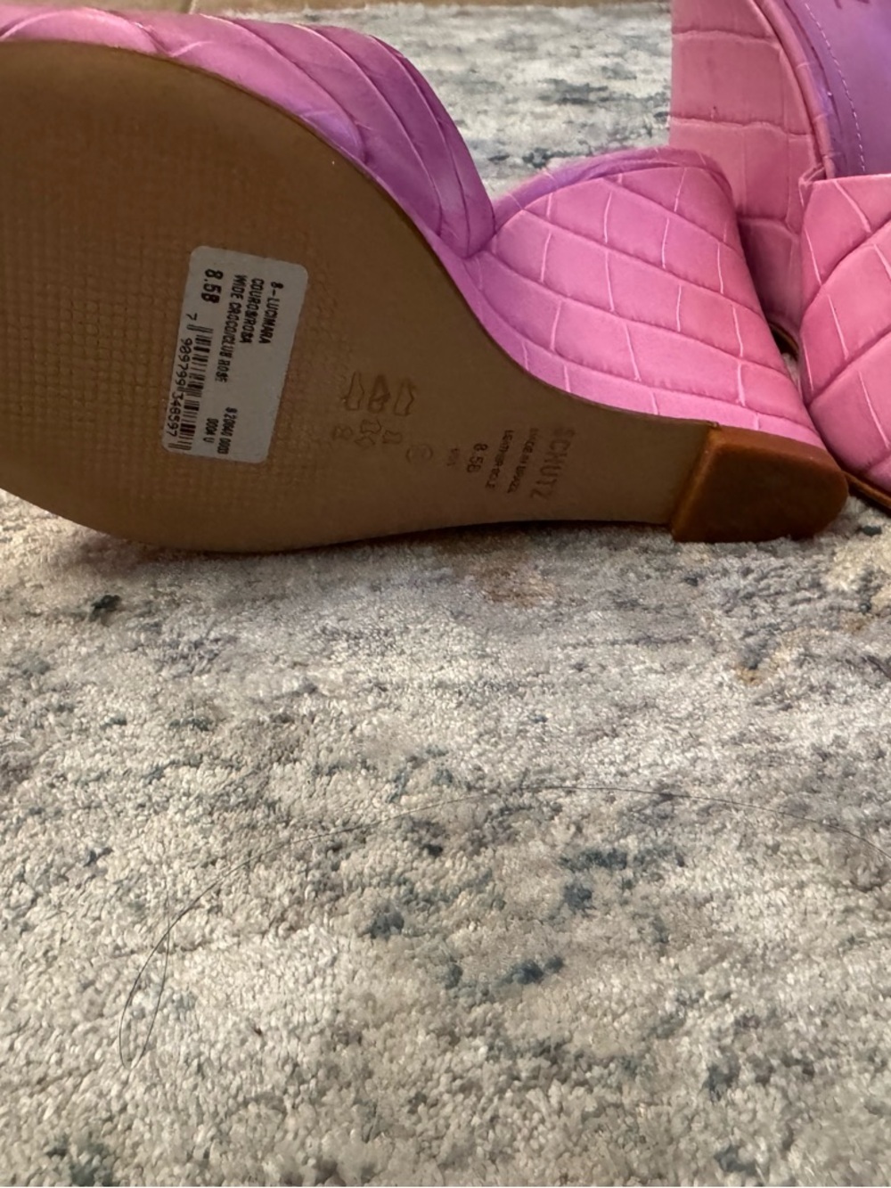SCHUTZ 8.5 LUCIMARA COUROS/ROSA WIDE CROCO/CLUB ROSE - Picture 6 of 8